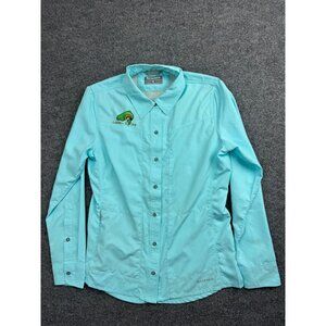 Simms Fishing Products Shirt Women's Small Blue Long Sleeve Button Up Vented